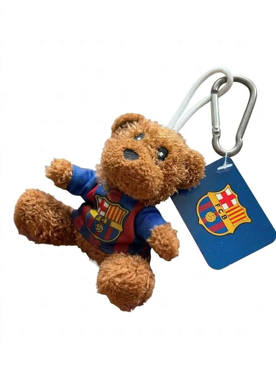 Brelok maskotka misiek w klubowej koszulce FC Barcelona z numerem 10 na plecach