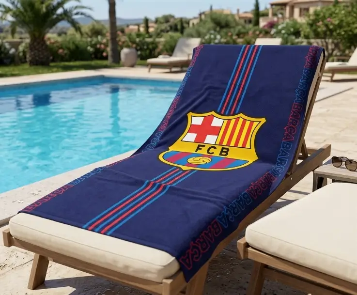 Wakacyjny ręcznik FC Barcelona szybkoschnący 100% bawełna